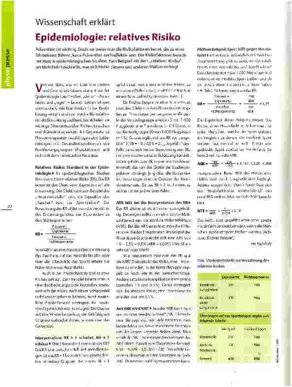 Vorschauseite 1: Epidemiologie: relatives RisikoWissenschaft erklärt