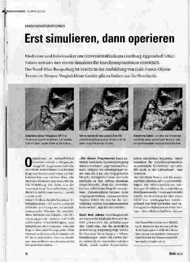Vorschauseite 1: Erst simulieren, dann operieren