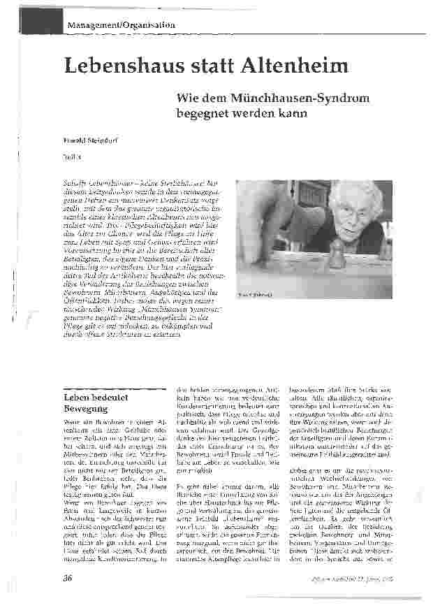Vorschauseite 1: Lebenshaus statt Altenheim