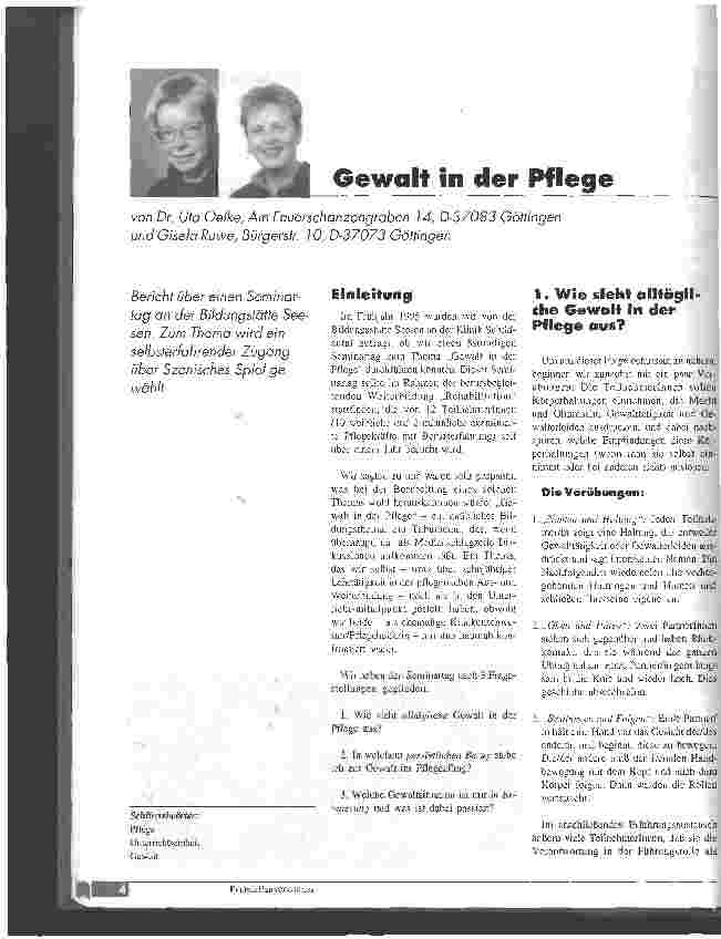 Vorschauseite 1: Gewalt in der Pflege