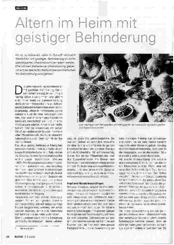 Vorschauseite 1: Altern im Heim mit geistiger Behinderung