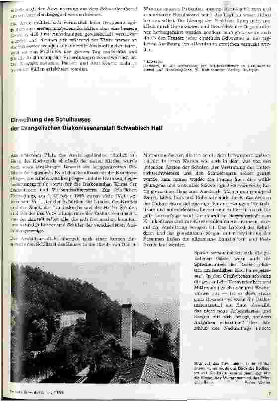 Vorschauseite 1: Einweihung des Schulhauses der Evang. Diakonissenanstalt Schwäbisch Hall