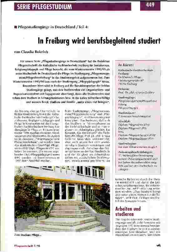 Vorschauseite 1: In Freiburg wird berufsbegleitend studiert