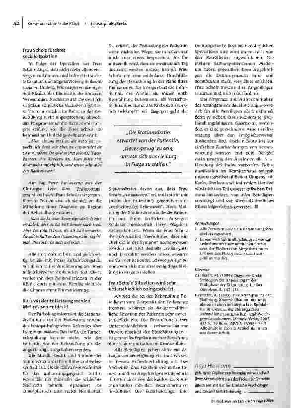 Vorschauseite 3: Ein Arrangement der HoffnungKommunikation in einer onkologischen Spezialklinik