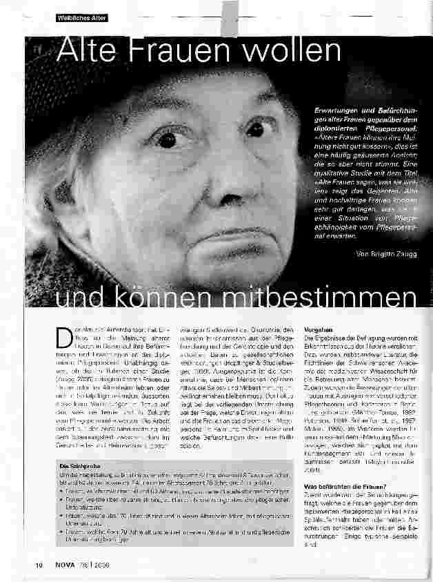 Vorschauseite 1: Alte Frauen wollen und können mitbestimmen