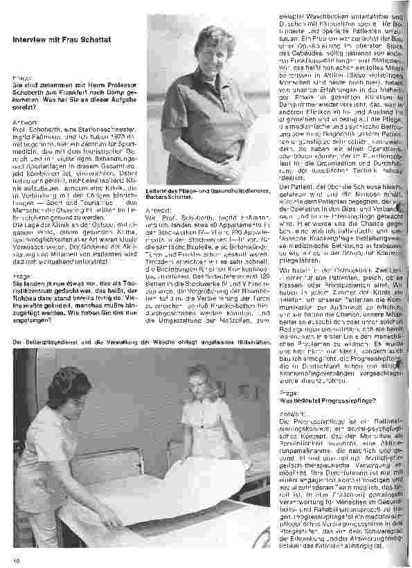 Vorschauseite 1: Die Ostseeklinik Damp Interview mit Frau Schattet Pflegeund Gesundheitsdienstleiterin