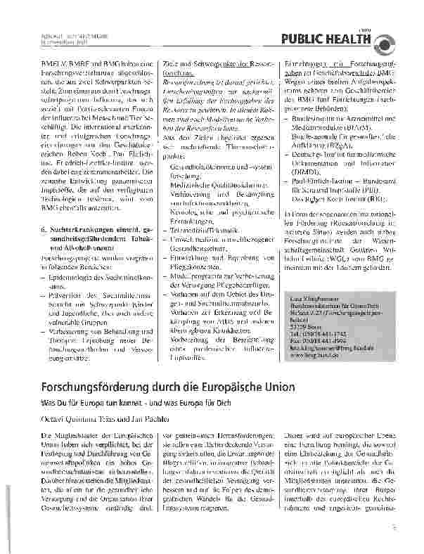 Vorschauseite 1: Forschungsförderung durch die Europäische Union