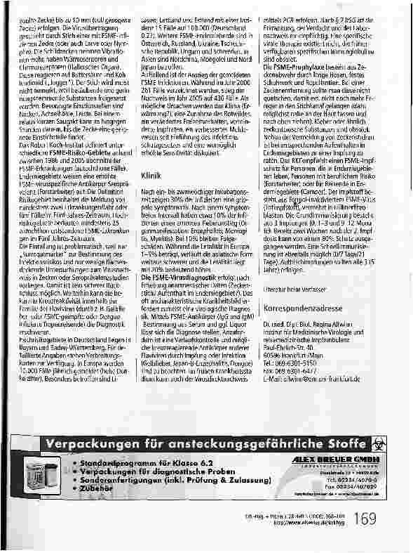 Vorschauseite 2: FSME: Infektionsgefahr und Schutz durch die Impfung
