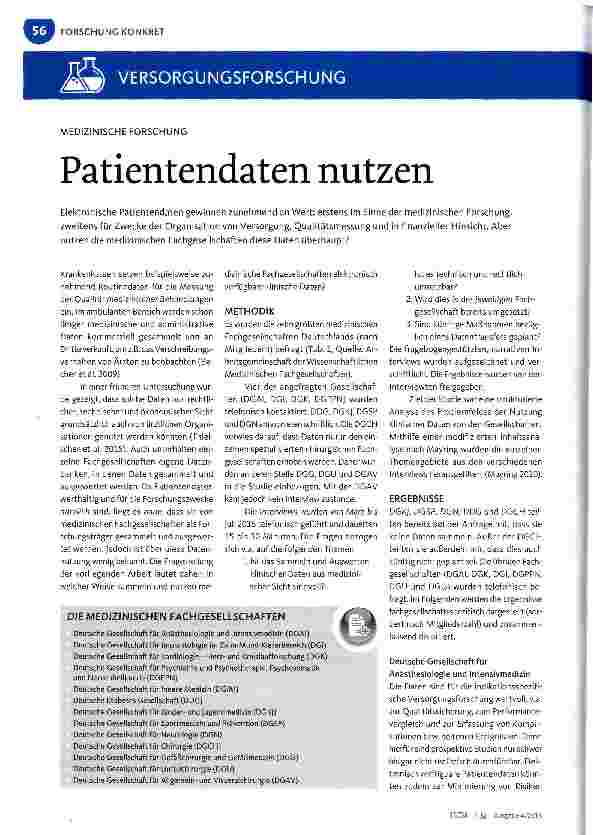 Vorschauseite 1: Patientendaten nutzen
