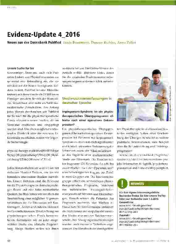 Vorschauseite 1: Evidenz-Update 4_2016