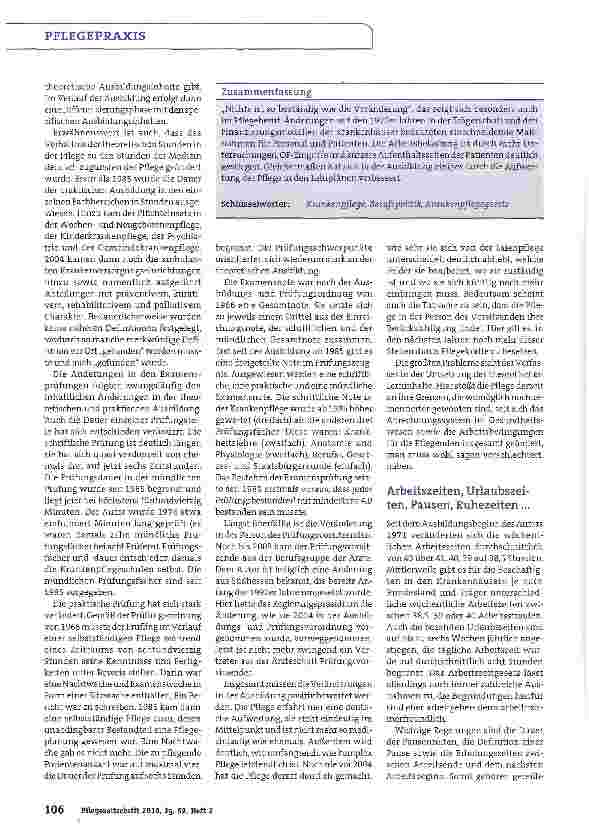 Vorschauseite 3: Vierzig Jahre in der Krankenpflege