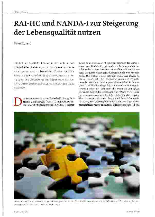 Vorschauseite 1: RAI-HC und NANDA-I zur Steigerung der Lebensqualität nutzen
