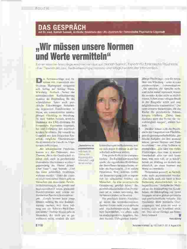 Vorschauseite 1: Wir müssen unsere Normen und Werte vermitteln