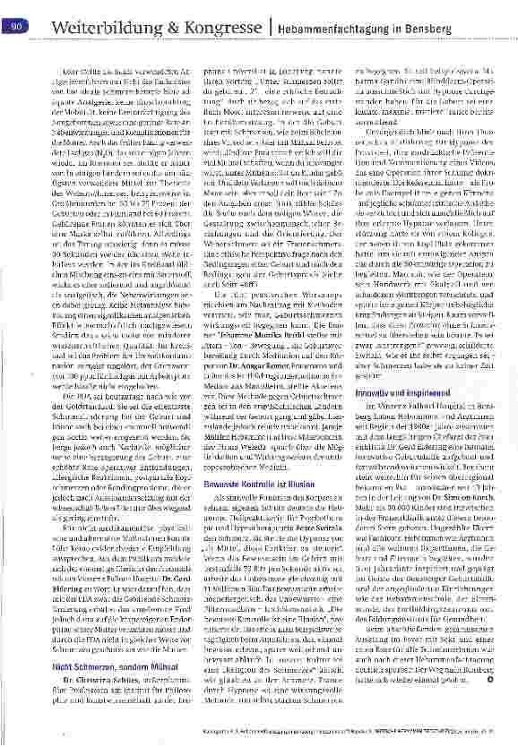Vorschauseite 3: 3. Hebammenfachtagung in Bensberg Philosophie trifft Handwerk