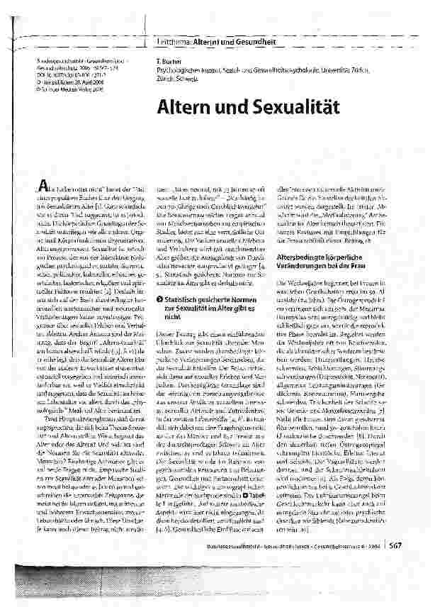 Vorschauseite 1: Altern und Sexualität