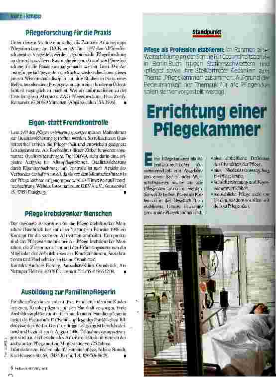Vorschauseite 1: Errichtung einer Pflegekammer