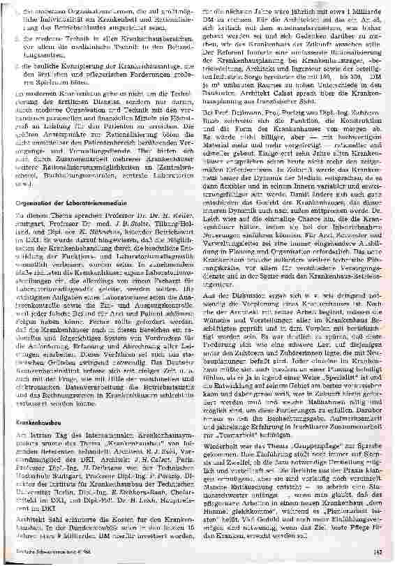 Vorschauseite 2: Erfahrungen über Betrieb und Bau von Krankenhäusern 3. Internationales Krankenhaussymposion in Düsseldorf 1966