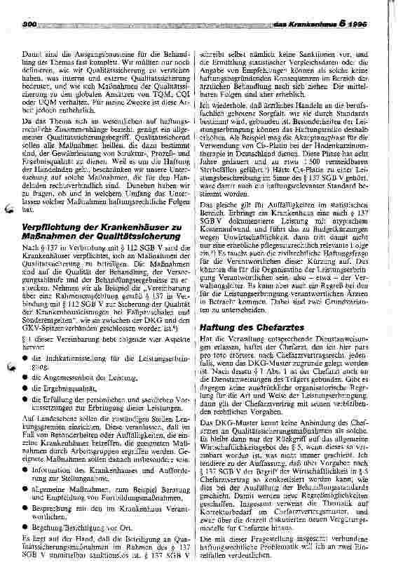 Vorschauseite 2: Welche haftungsrechtlichen Konsequenzen ergeben sich aus der Teilnahme bzw. Nichtteilnahme an qualitätssichernden Maßnahmen im Krankenhaus?