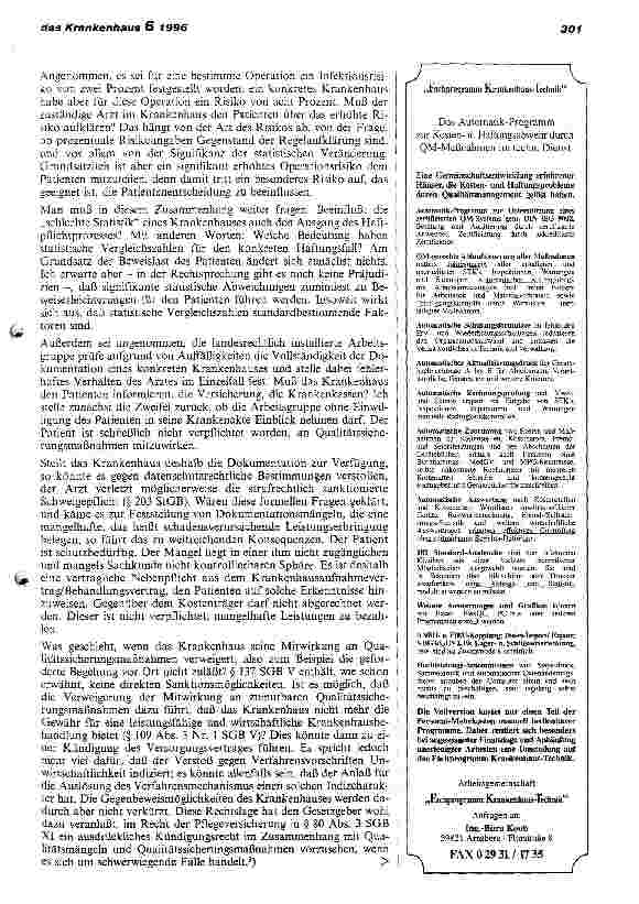Vorschauseite 3: Welche haftungsrechtlichen Konsequenzen ergeben sich aus der Teilnahme bzw. Nichtteilnahme an qualitätssichernden Maßnahmen im Krankenhaus?