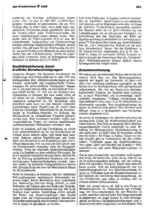 Vorschauseite 5: Welche haftungsrechtlichen Konsequenzen ergeben sich aus der Teilnahme bzw. Nichtteilnahme an qualitätssichernden Maßnahmen im Krankenhaus?