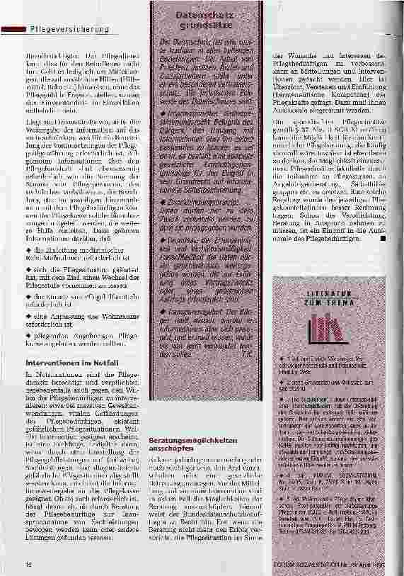 Vorschauseite 3: Datenschutz in Gefahr Der Umgang mit vertraulicher Beratung wird zum Prüfstein für die professionelle Pflege