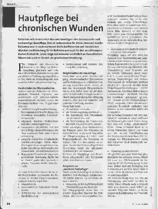 Vorschauseite 1: Hautpflege bei chronischen Wunden