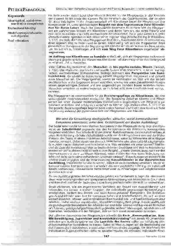 Vorschauseite 3: Kompetenzbezogenes Lernen durch LernortkooperationSozial-kommunikative Kompetenz von Pflegepersonen - Berufsidentität leben