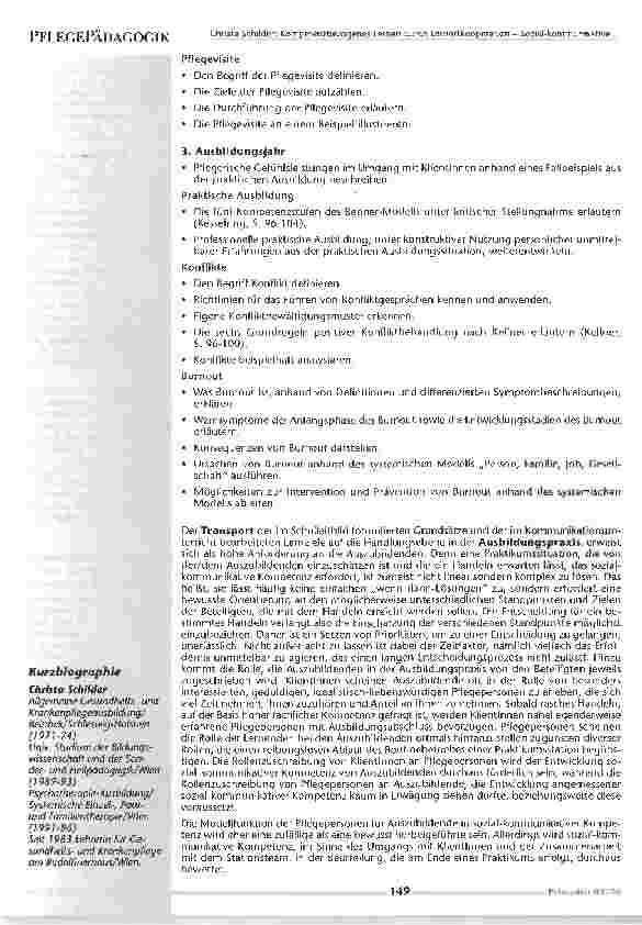 Vorschauseite 5: Kompetenzbezogenes Lernen durch LernortkooperationSozial-kommunikative Kompetenz von Pflegepersonen - Berufsidentität leben