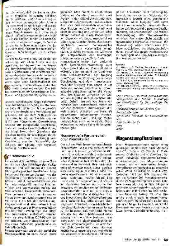 Vorschauseite 2: Homosexualität und ihre psychosozialen Probleme