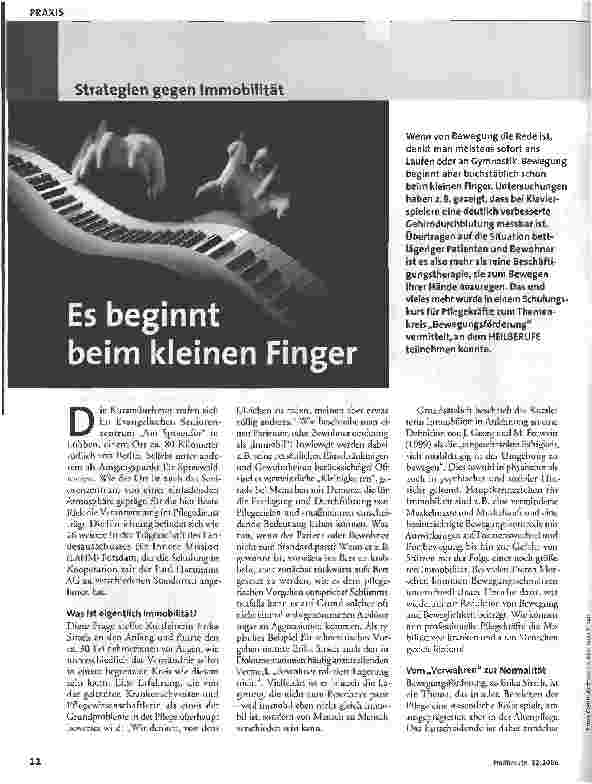 Vorschauseite 1: Es beginnt beim kleinen Finger
