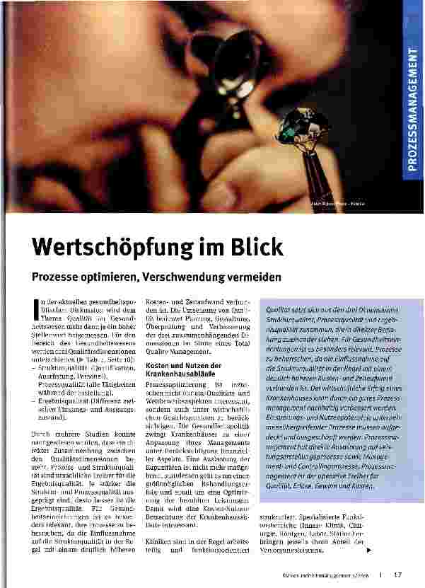 Vorschauseite 1: Wertschöpfung im Blick