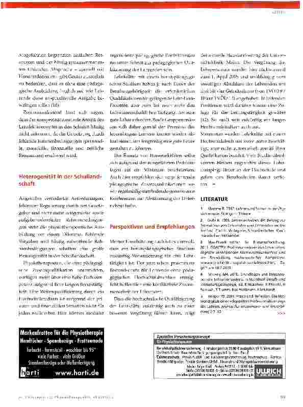 Vorschauseite 3: Steigende Anforderungen in der Physiotherapieausbildung