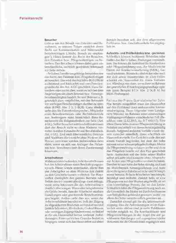 Vorschauseite 4: Hausverbot in Krankenhäusern und Pflegeeinrichtungen