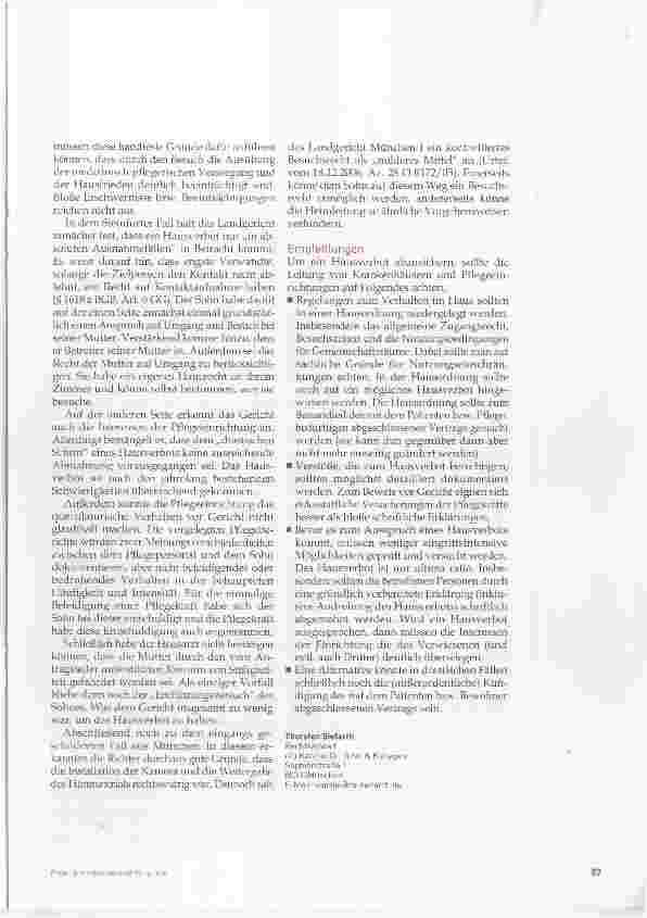 Vorschauseite 5: Hausverbot in Krankenhäusern und Pflegeeinrichtungen