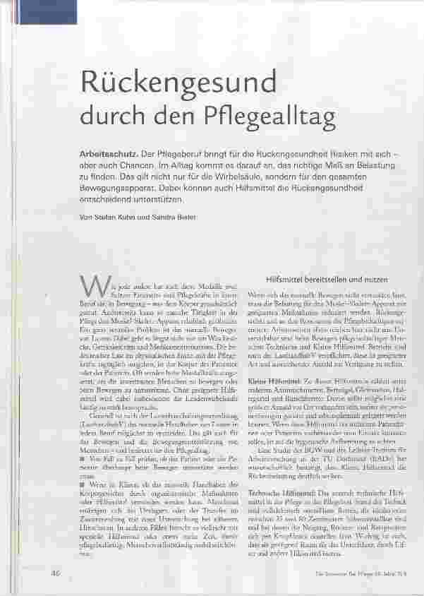 Vorschauseite 1: Rückengesund durch den Pflegealltag
