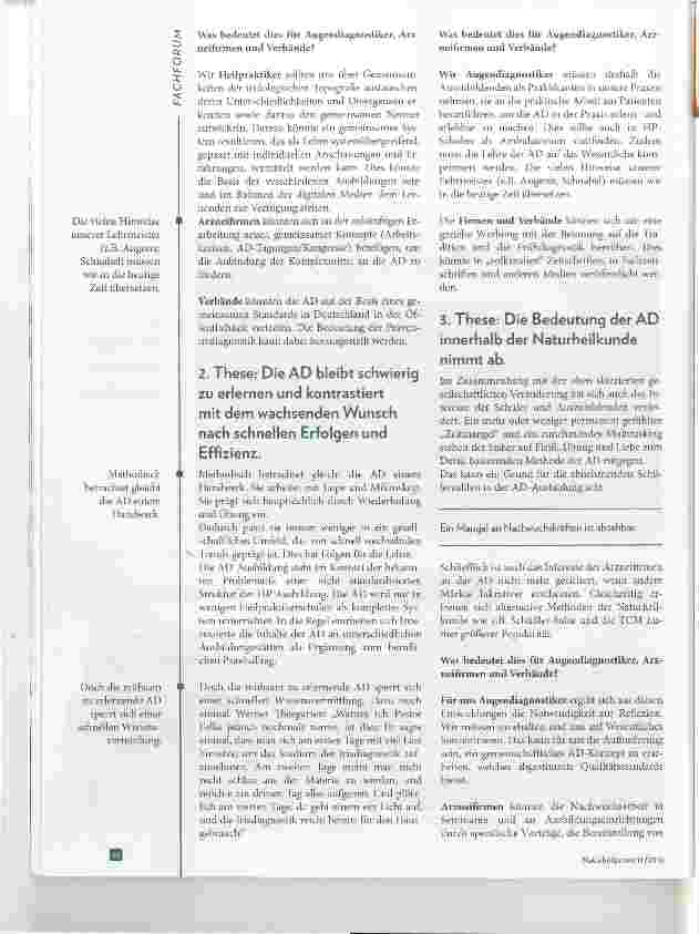 Vorschauseite 3: Augendiagnose, quo vadis? Gedanken zur Gegenwart und Zukunft der Augendiagnose
