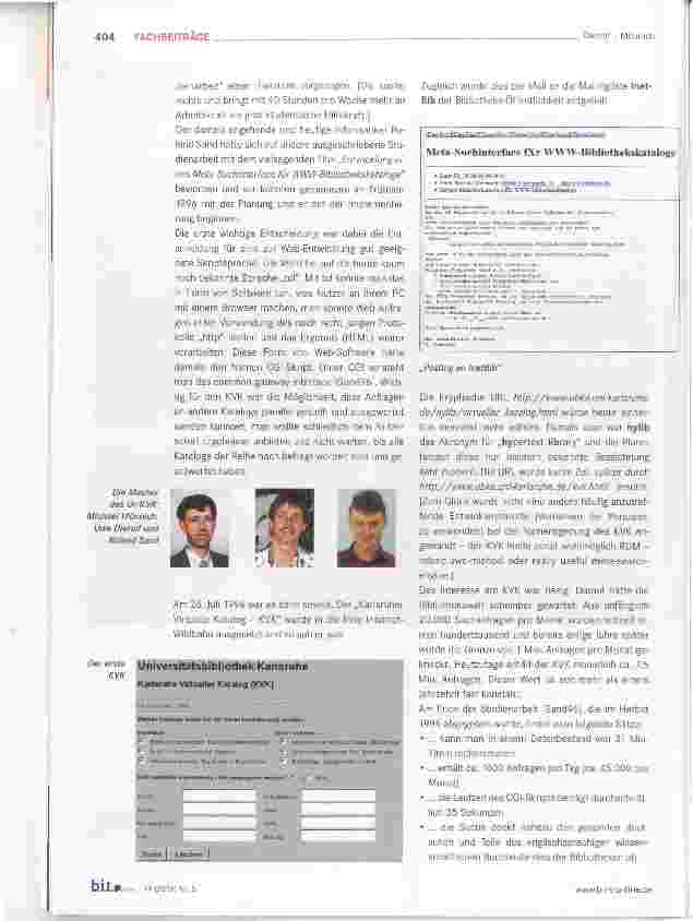 Vorschauseite 2: 20 Jahre Karlsruher virtueller Katalog (KVK)
