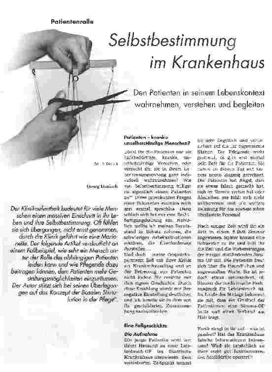 Vorschauseite 1: Selbstbestimmung im Krankenhaus