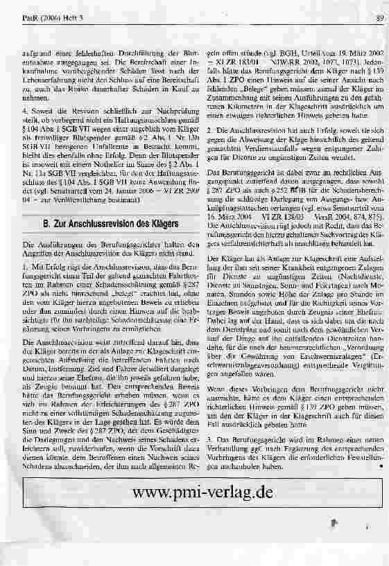 Vorschauseite 5: Zum Umfang der Risikoaufklärung bei fremdnützigen Blutspenden Blutspender müssen auch über seltene, mit einer Blutspende verbundene Gefahren aufgeklärt werden