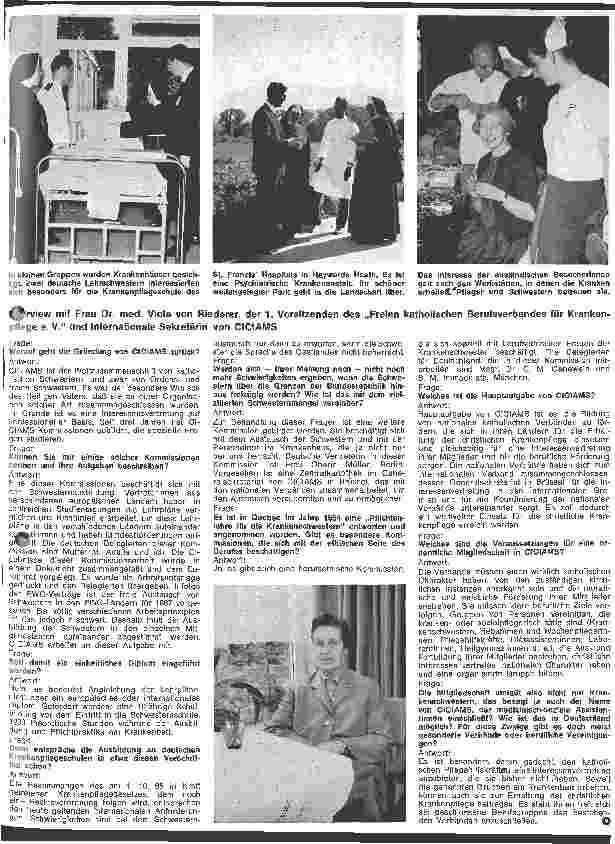 Vorschauseite 6: Die Krankenschwester und die Einheit der Welt 8. Internationaler Kongreß katholischer Krankenschwestern 3.6.-9.6.66