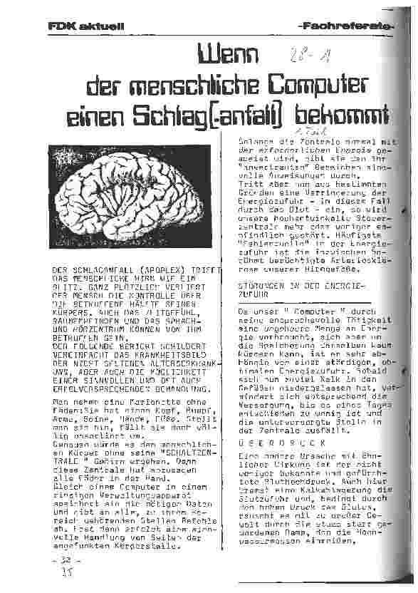 Vorschauseite 1: Wenn der menschliche Computer einen Schlag(-anfall) bekommt 1. Teil
