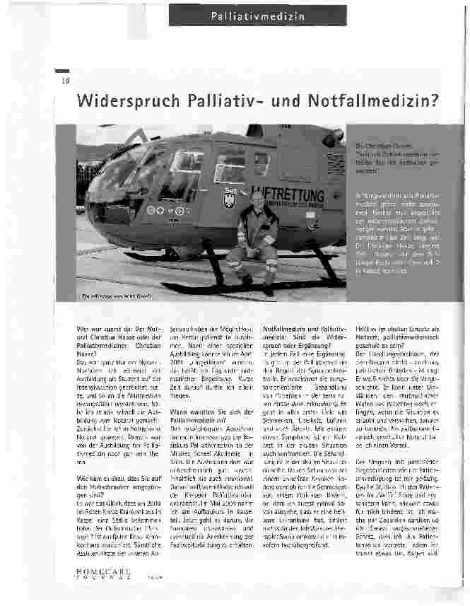 Vorschauseite 1: Widerspruch Palliativund Notfallmedizin?