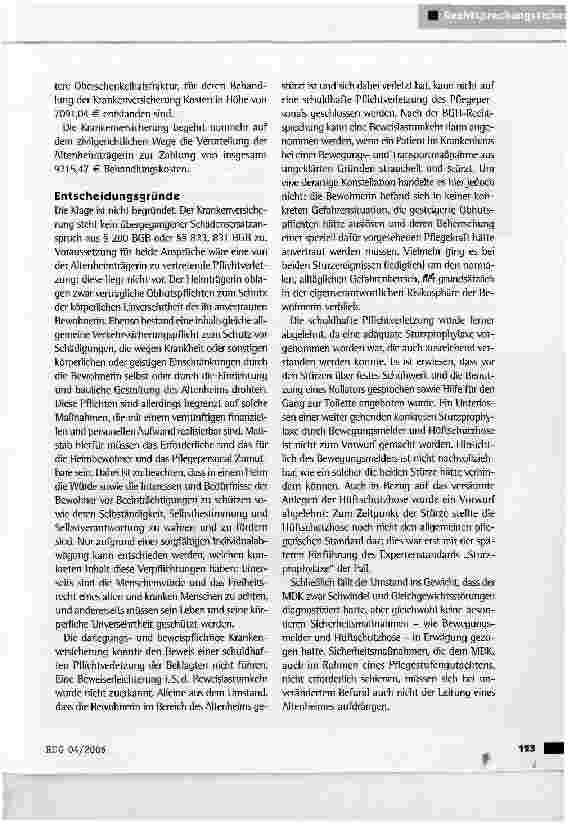 Vorschauseite 2: Zivilrecht - Sturz im Altenheim
