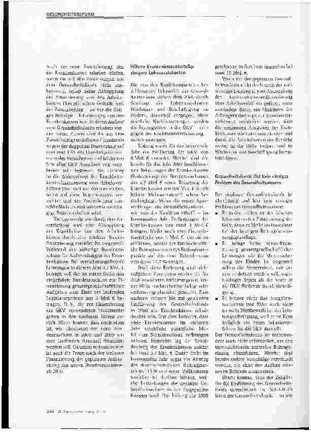 Vorschauseite 2: Kernprobleme der GKV bleiben ungelöst