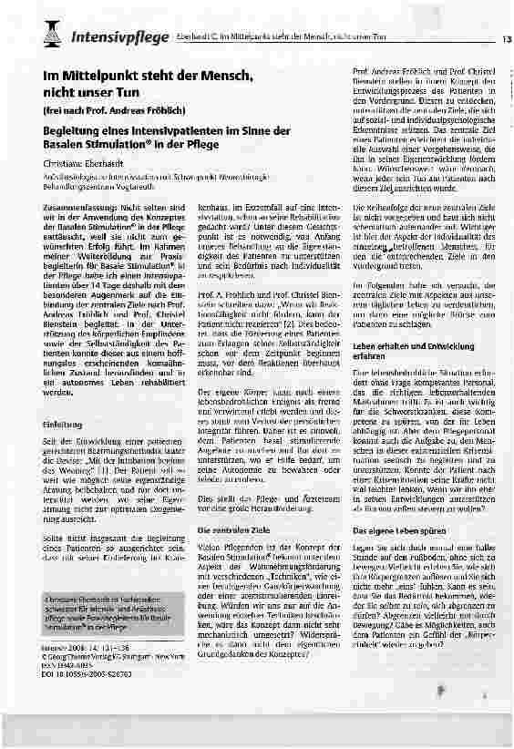 Vorschauseite 1: Im Mittelpunkt steht der Mensch, nicht unser tun(frei nach Prof. Andreas Fröhlich)