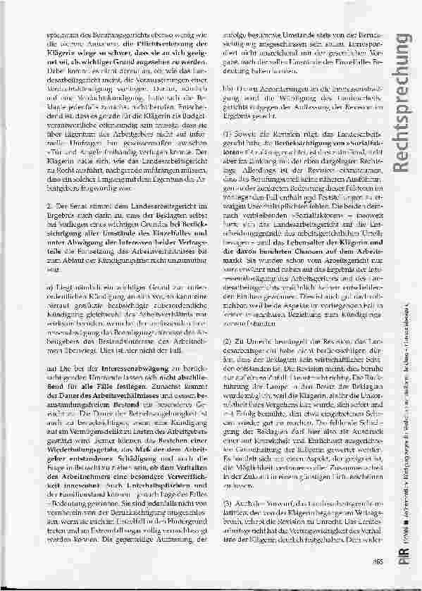 Vorschauseite 3: Außerordentliche Kündigung wegen des Verdachts einer strafbaren Handlung - Interessenabwägung