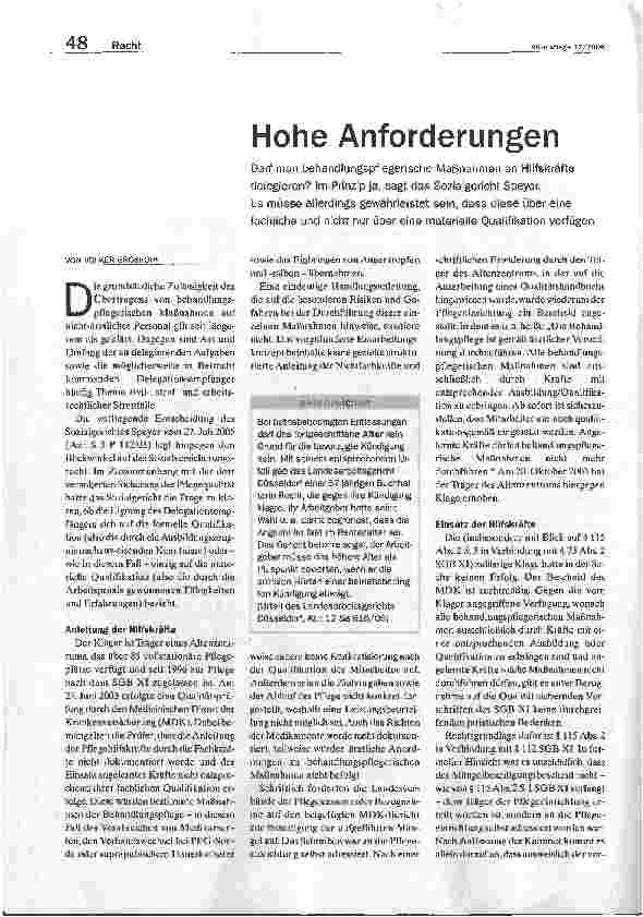 Vorschauseite 1: Hohe Anforderungen