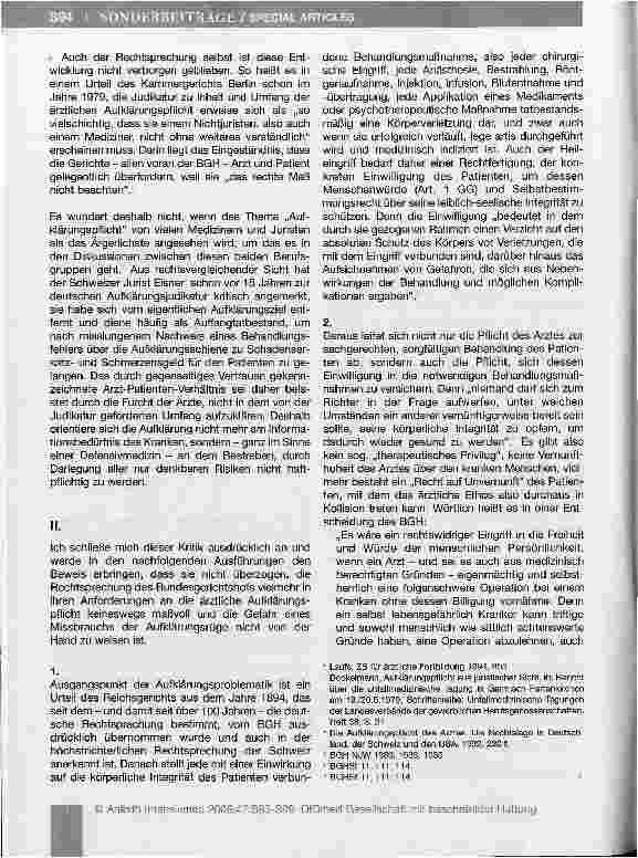 Vorschauseite 2: Zur Aufklärungspflicht bei Bluttransfusionen - Das BGH-Urteil von 1991 und dessen Bedeutung unter Berücksichtigung der aktuellen Datenlage zu Sicherheit und potentiellen Risiken a…