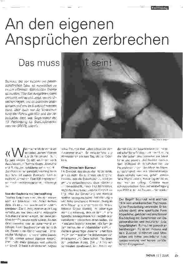 Vorschauseite 1: An den eigenen Ansprüchen zerbrechen - Das muss nicht sein!