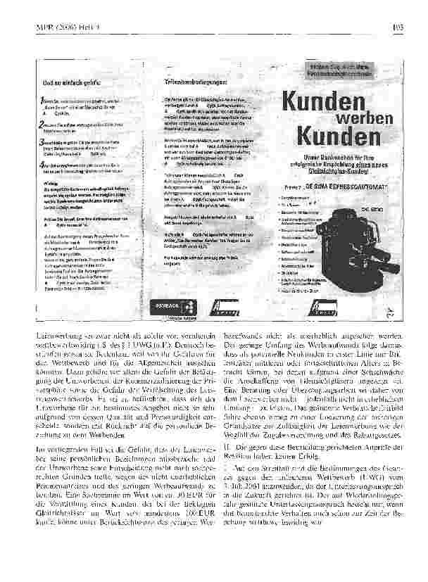 Vorschauseite 2: Kunden werben Kunden - Werbeprämien für Medizinprodukte sind unzulässig